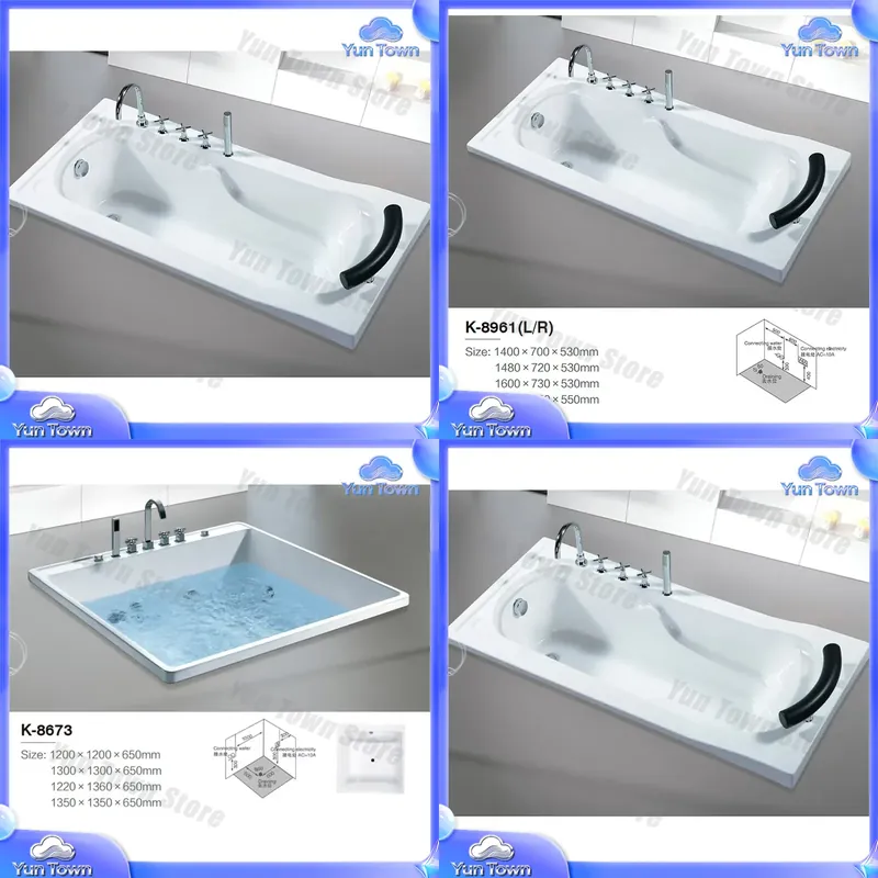 Home Bathroom Jacuzzi Tub - Ванна-джакузи для домашнего спа с LED-подсветкой