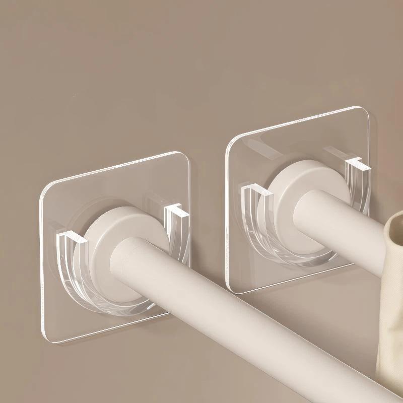 Home Bathroom Wall Decor - Беспробковые прозрачные самоклеящиеся кронштейны для карнизов,