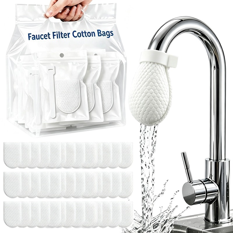 Home Bathroom Water Filter - 300/30x Сменные хлопковые мешочки-фильтры для смесителя