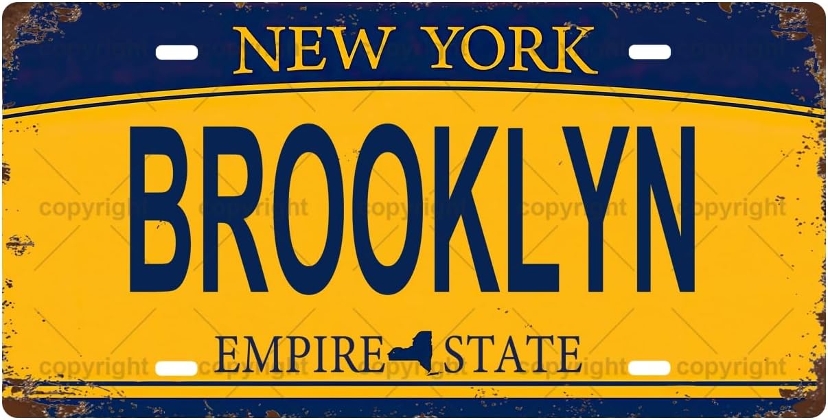 Home Bathroom Wall Decor - Винтажная металлическая табличка BROOKLYN, номерной знак,