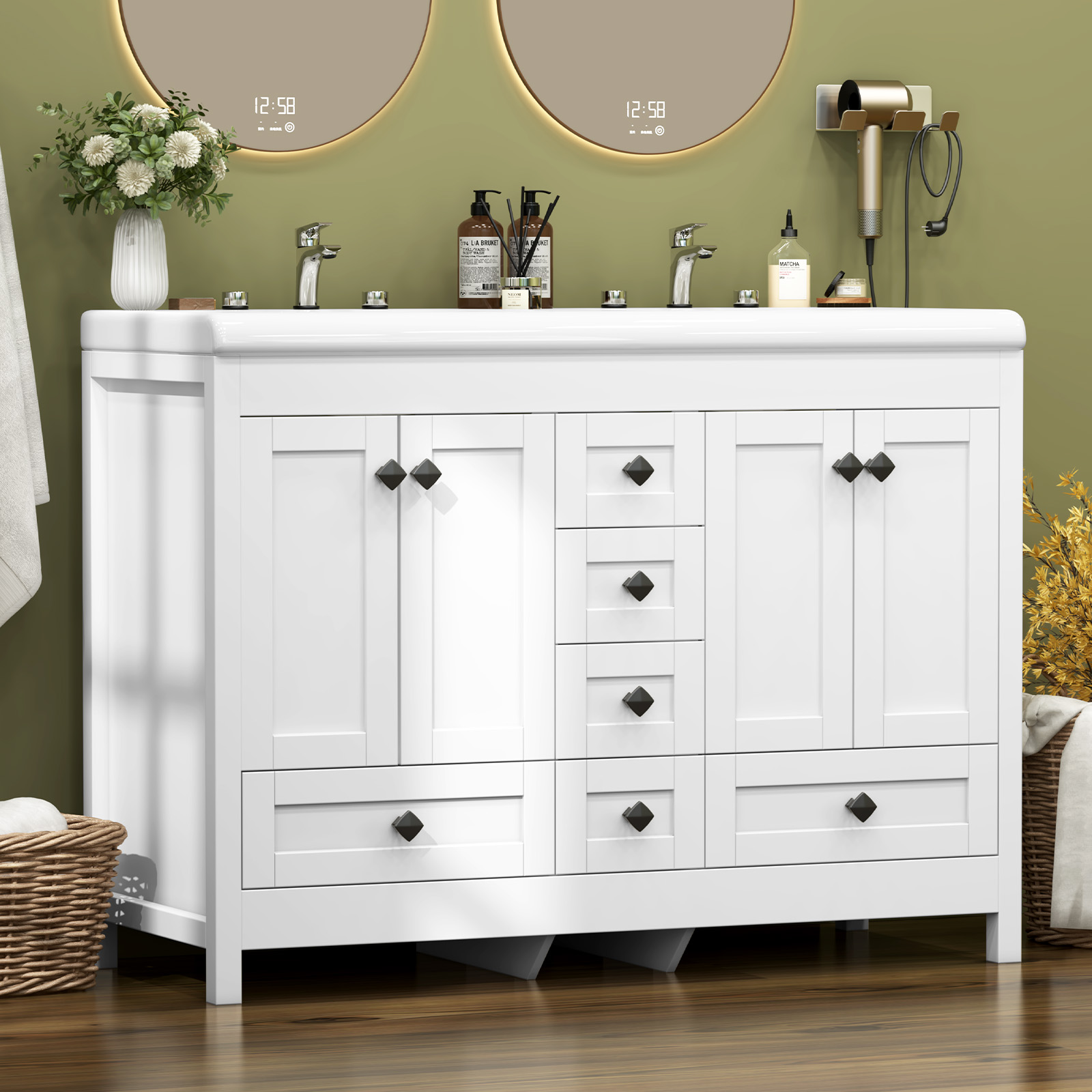 Home Bathroom Vanity Combo - 47,3-дюймовая белая тумба для ванной комнаты