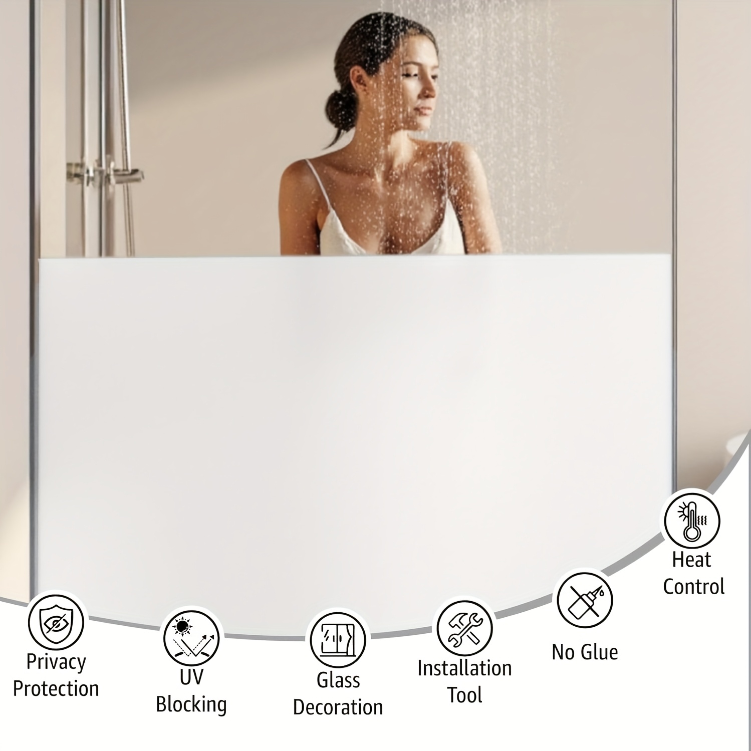Home Office Bathroom - Белая матовая пленка для окон с