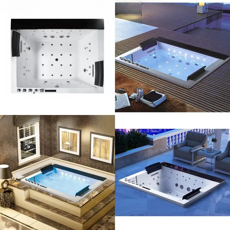 Home Bathroom Jacuzzi Tub - Двухместная ванна-джакузи с цифровым управлением и