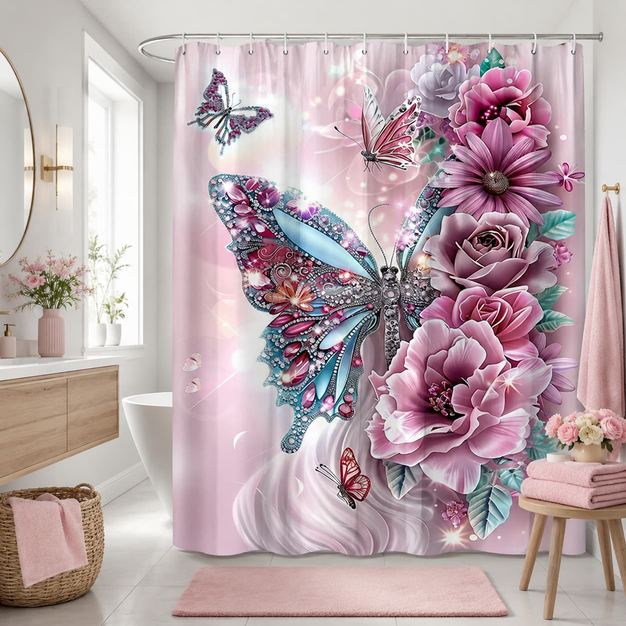 Home Bathroom Partition - Плоская 2D шторка для душа, 1