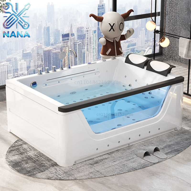 Home Bathroom Jacuzzi Tub - Двухместный акриловый джакузи-бассейн с водопадом и