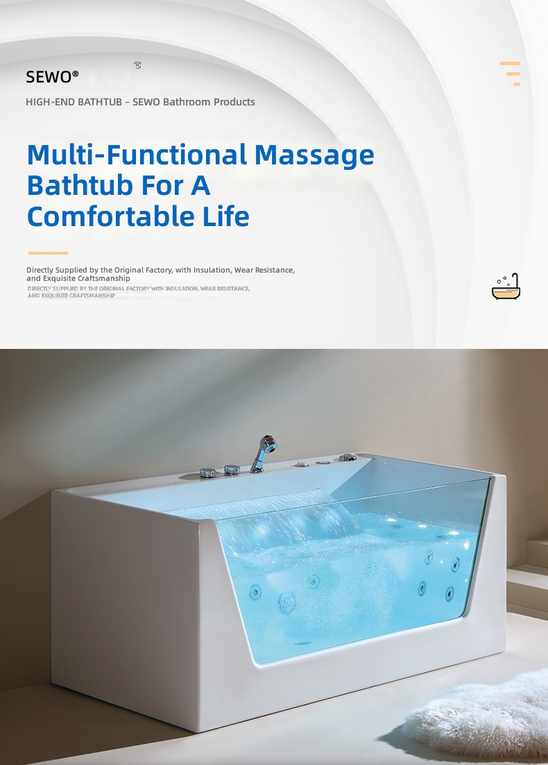 Акриловая массажная ванна, умн – обзор и цена Home Bathroom Jacuzzi Tub