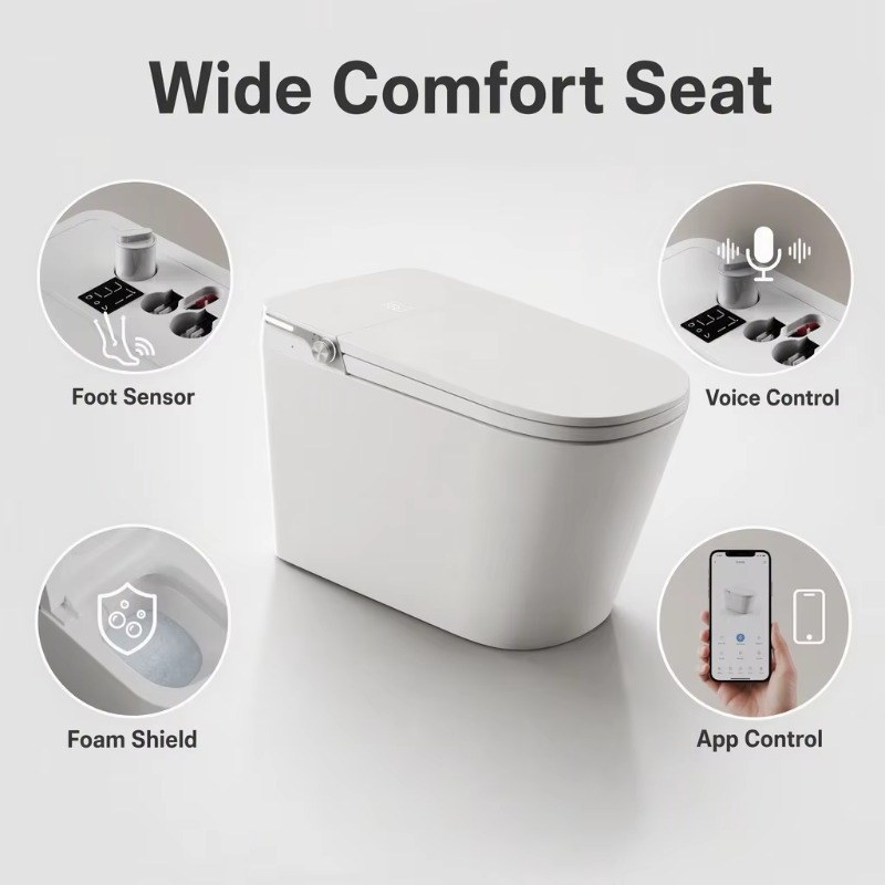 Белый умный унитаз с квадратно – обзор и цена Home Bathroom
