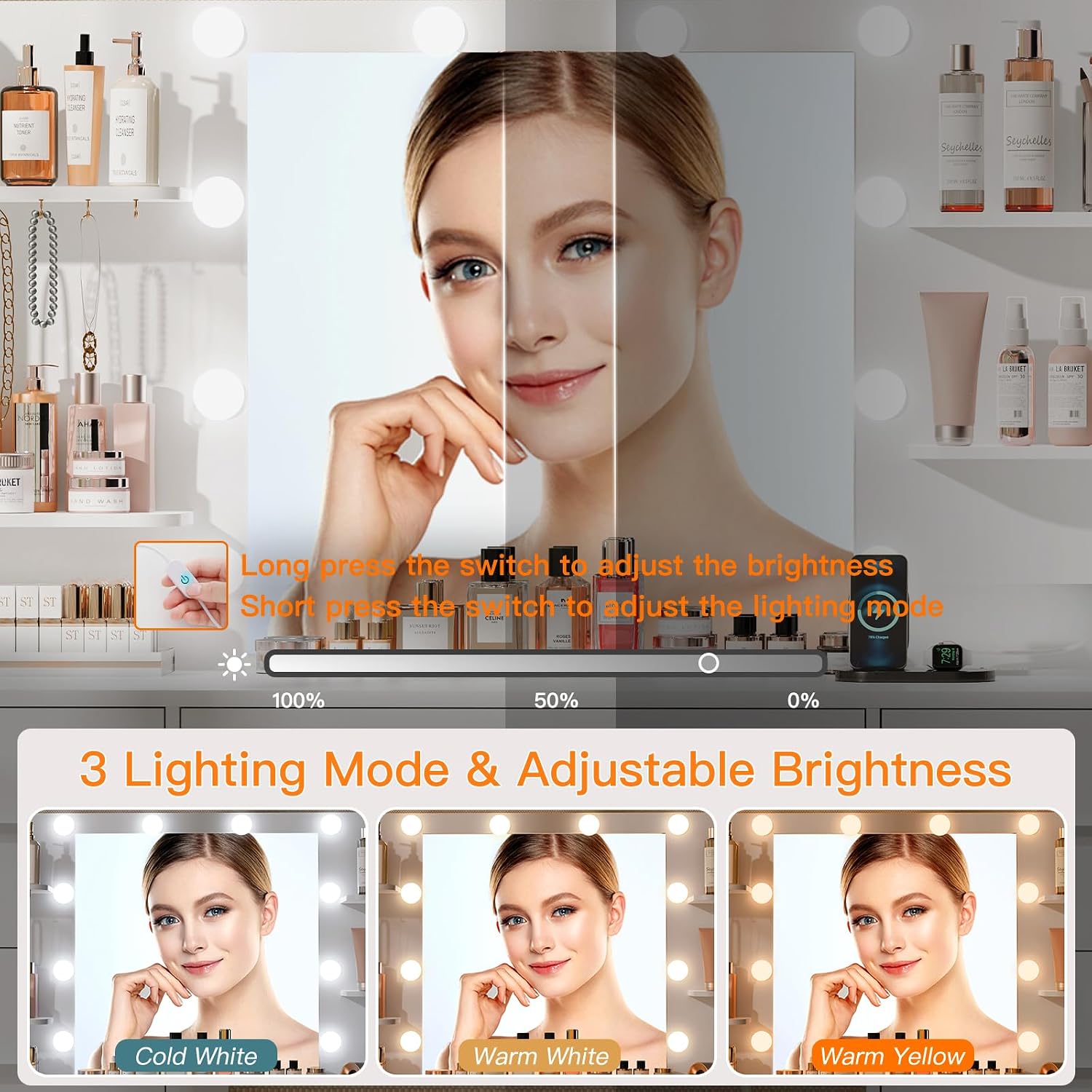 Большой туалетный столик с LED – обзор и цена Home Outlet Bathroom