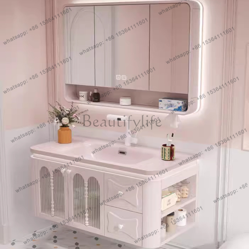 Деревянный шкаф для ванной YJ  – обзор и цена Home Bathroom Vanity Combo