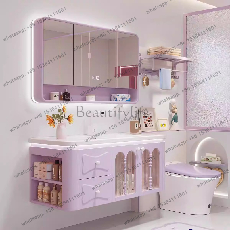 Деревянный шкаф для ванной YJ  – обзор и цена Home Bathroom Vanity Combo