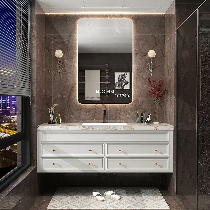 Шкаф для ванной комнаты в дере – обзор и цена Home Bathroom Vanity Combo